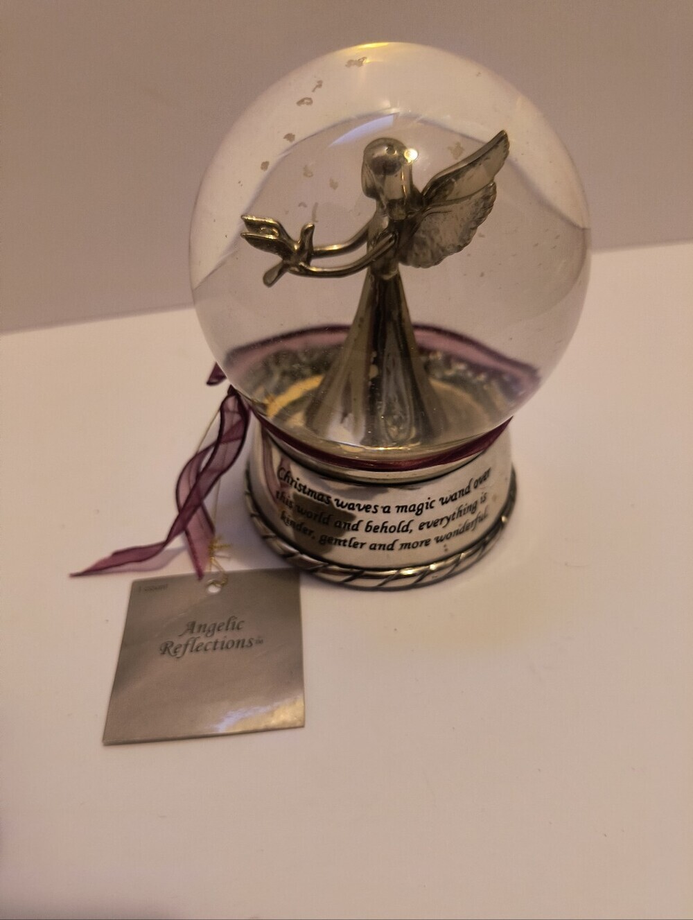 Vintage 2011 Impact Innovations Angelic Reflections Snow Globe Christmas Angel